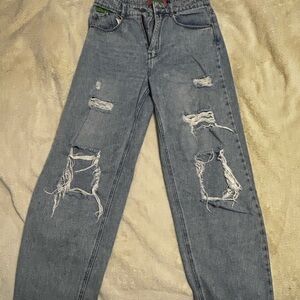 Distressed Light Blue Jeans